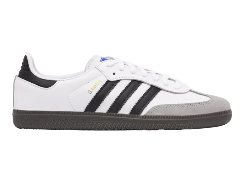 Sneaker Loco white leather low-top sneaker with black side stripes