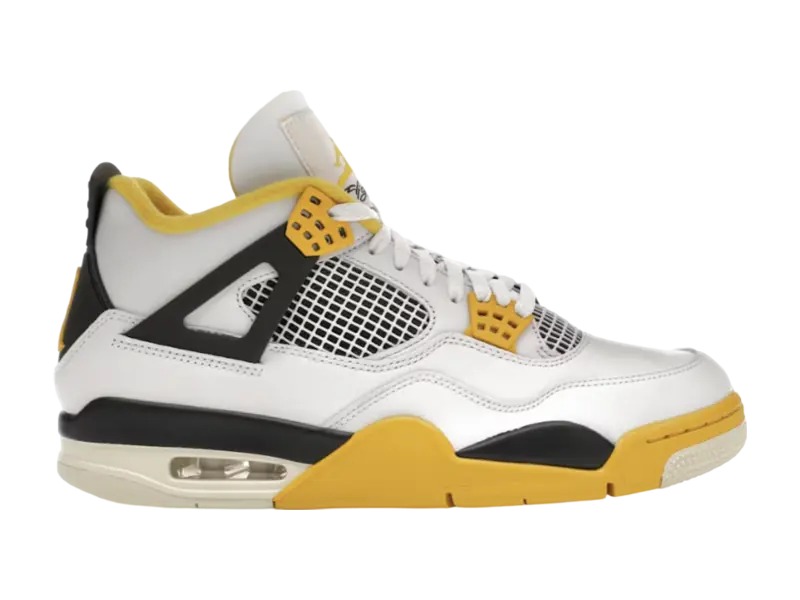 Sneaker Loco white and yellow retro basketball sneaker side view