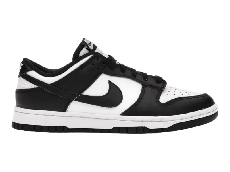Sneaker Loco black and white leather low-top sneaker side view