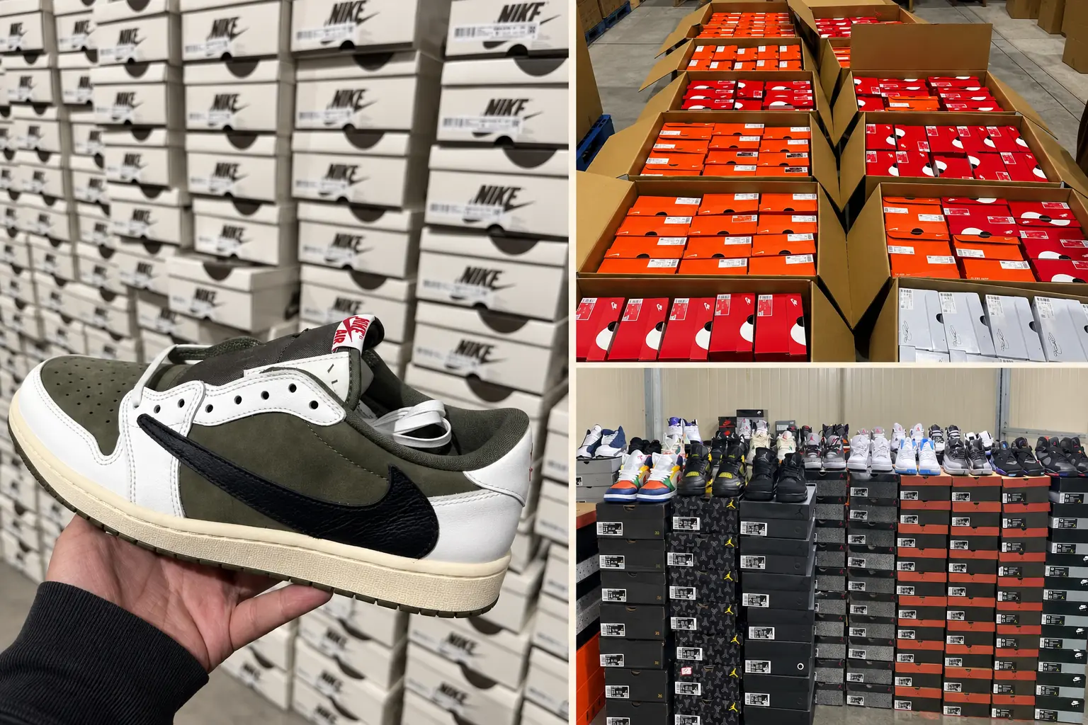 Wholesale sneaker orders, boxed footwear and order preparation at the SneakerLoco warehouse